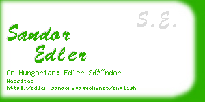 sandor edler business card